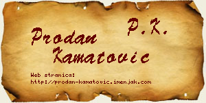 Prodan Kamatović vizit kartica